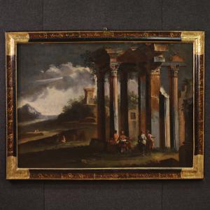 Grande pintura de capricho arquitetônico, escola veneziana do século XVIII